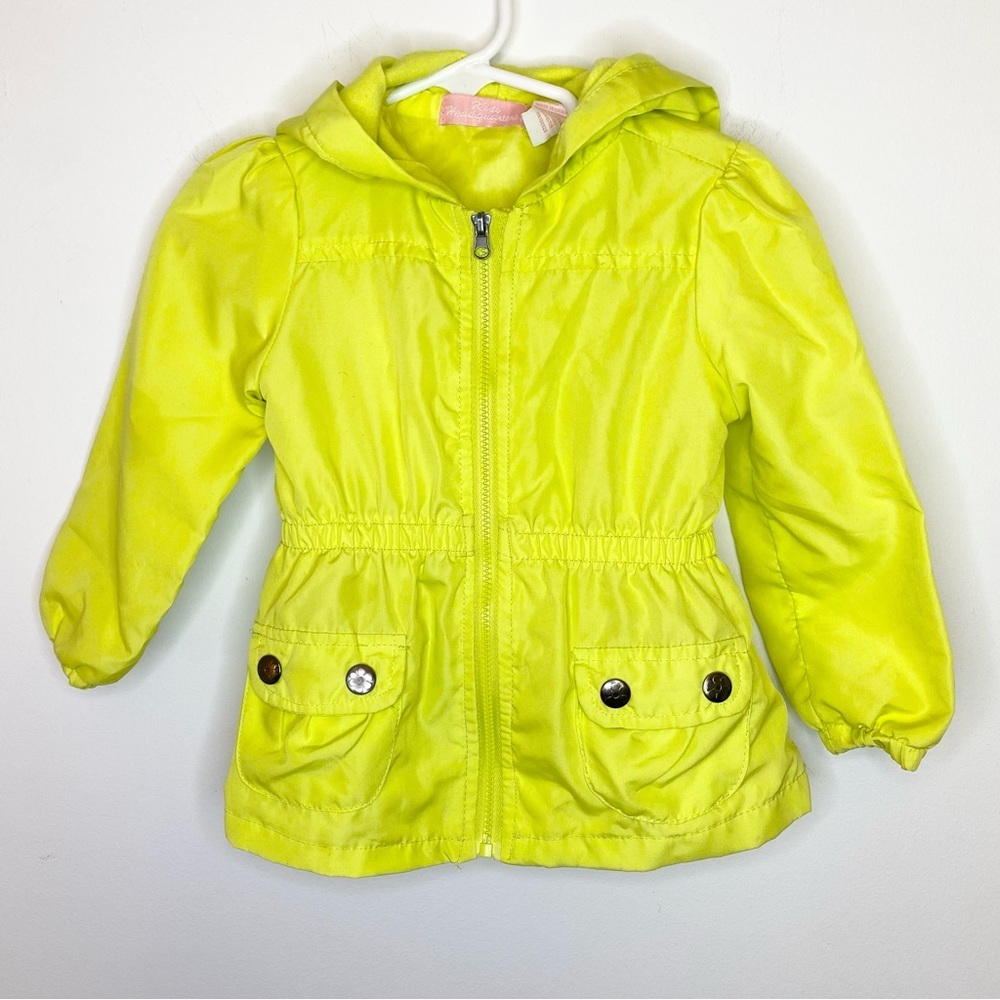 Girls bright yellow rain jacket 24 mos